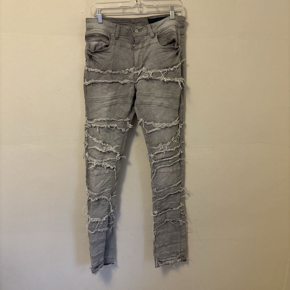 Rockstar‎ Original Men's 200 Slim Fit Jeans Streetwear Thrashed Gray 32